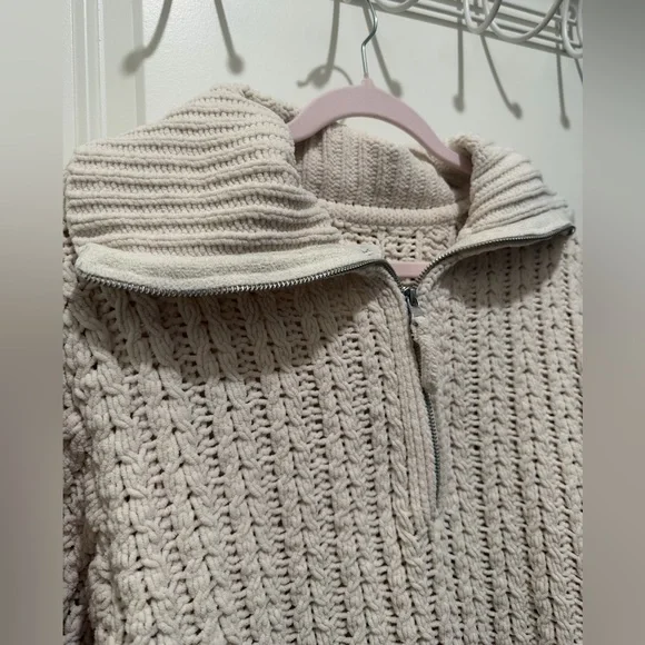 Aerie quarter zip cable knit sweater - Picture 6 of 6